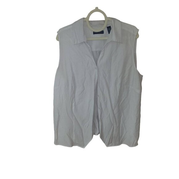 Karen Scott Woman Sleeveless Collared Button Up Top Size 2X - Picture 1 of 7